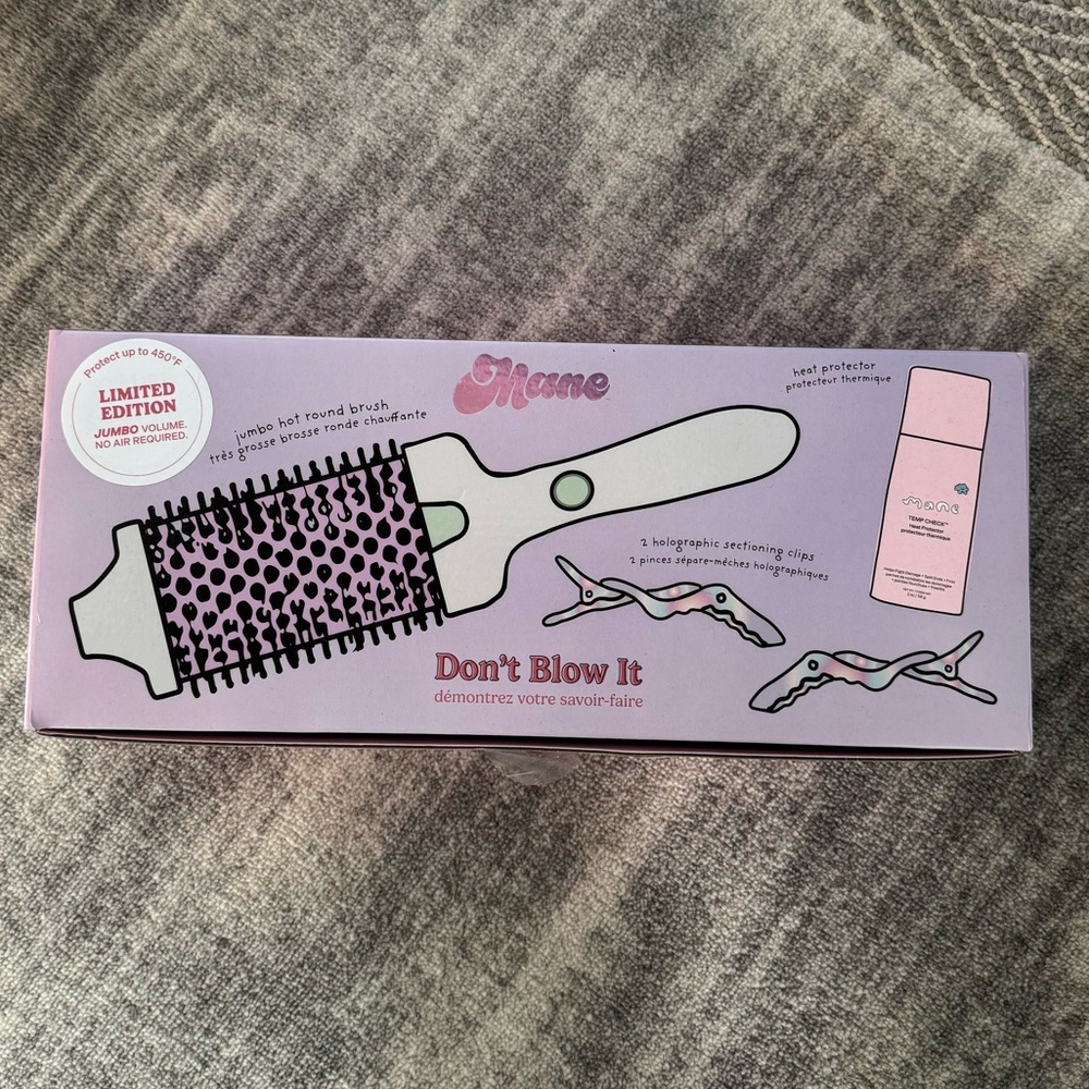 MANE Limited Edition Jumbo Round Thermal Brush NWT!